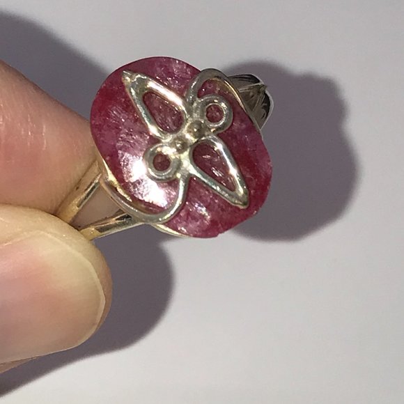 Sterling Silver Faceted Natural Ruby Ring Size, 7 1/2 - Picture 6 of 9